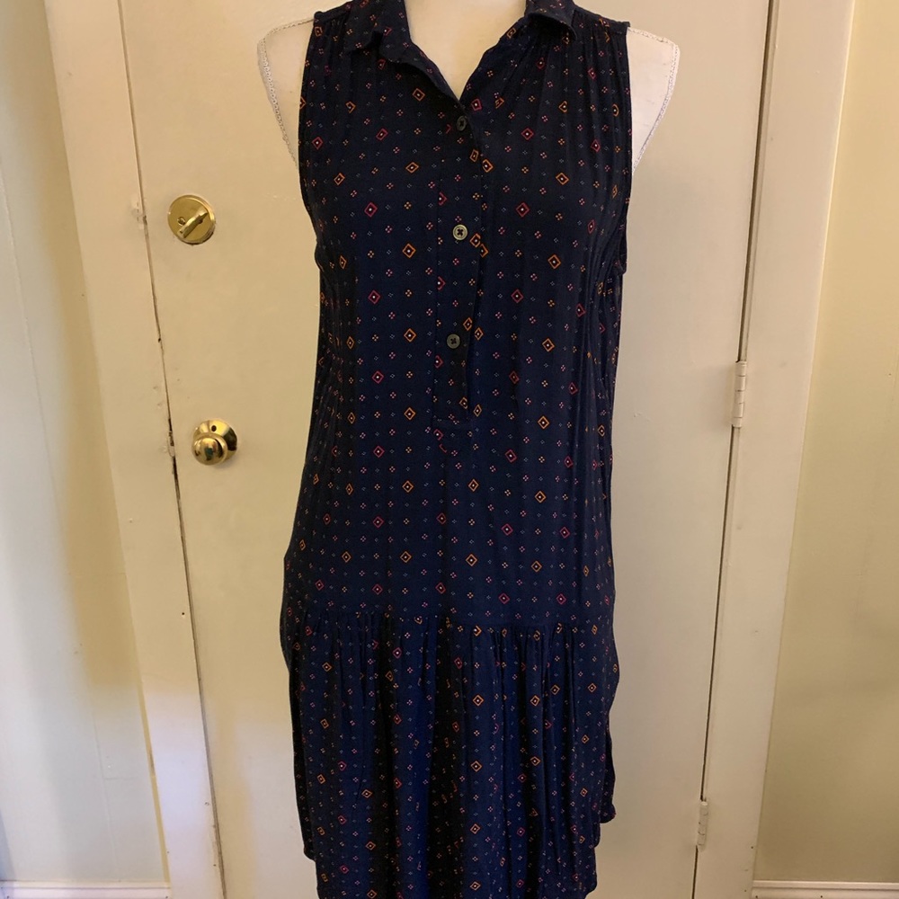 GAP Navy patterned drop waist dress